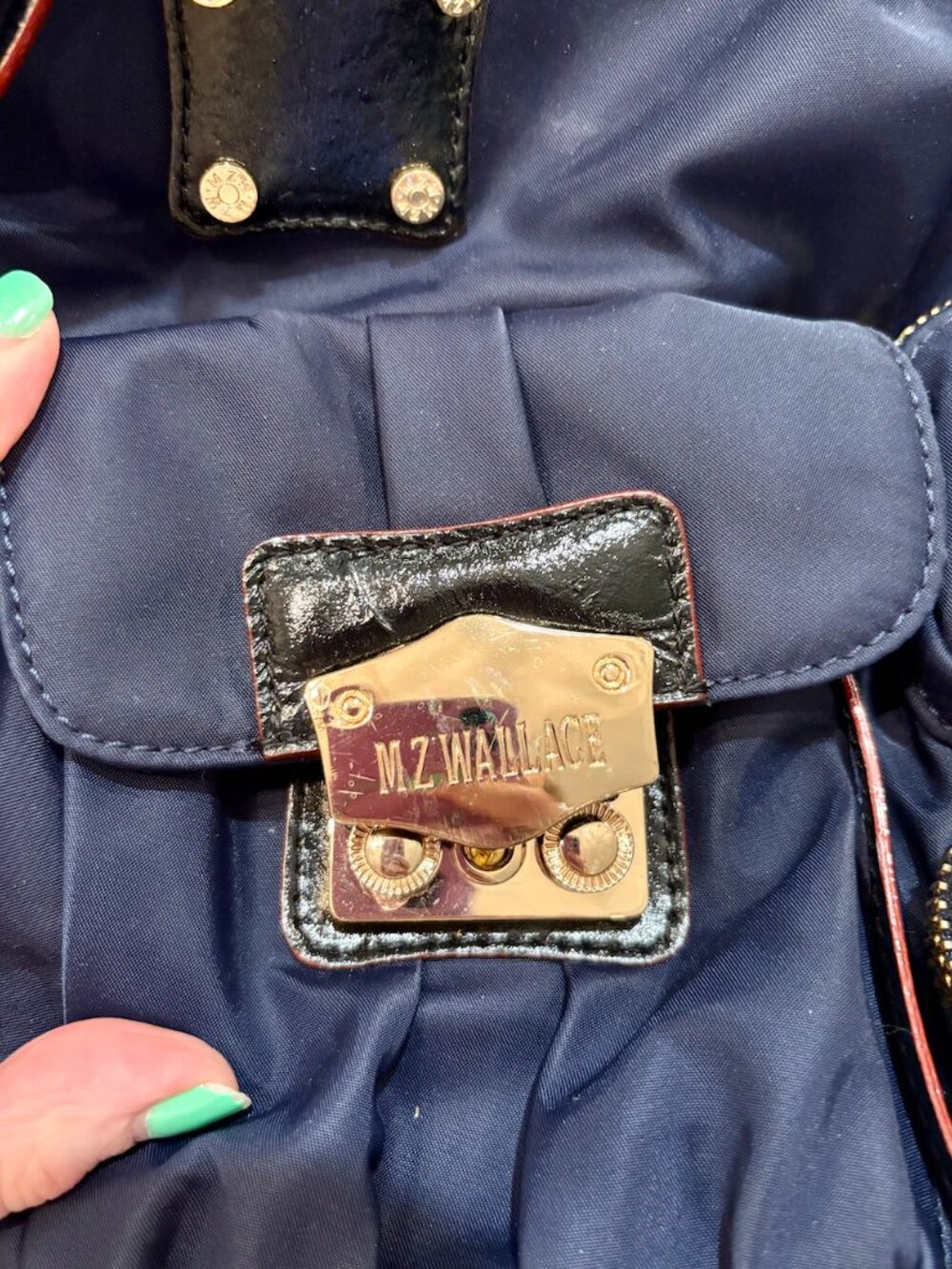 MZ Wallace Navy Nylon Bag - Picture 5 of 6